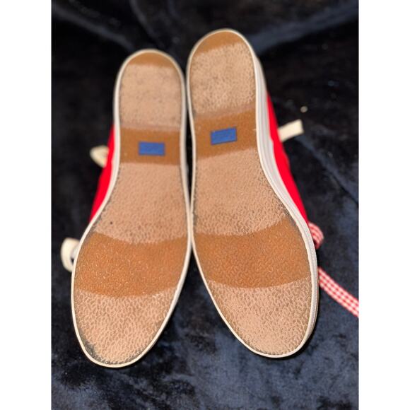 VINTAGE 80's EIGHTIES RED KEDS SNEAKERS W/ SLIGHT PLATFORM & DOUBLE LACES 7.5 - Picture 3 of 5